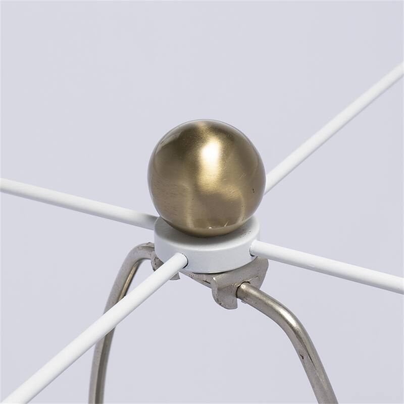 D15x25.5" Gold and White Cylinder Table Lamp with Drum Shade