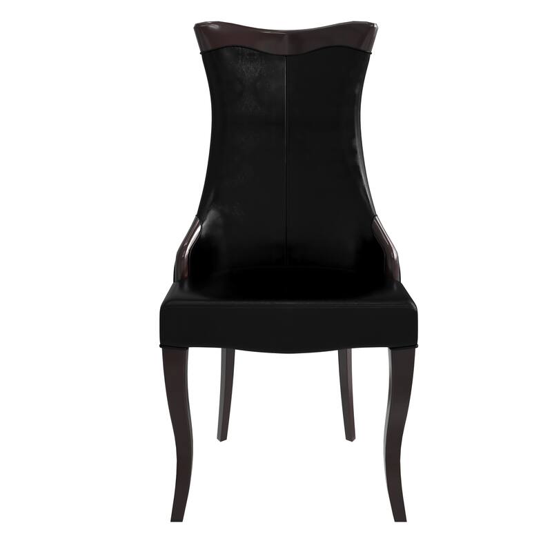 Dining Chair with Leather/Velvet Seat in Rubberwood Novara Series by LeisureMod