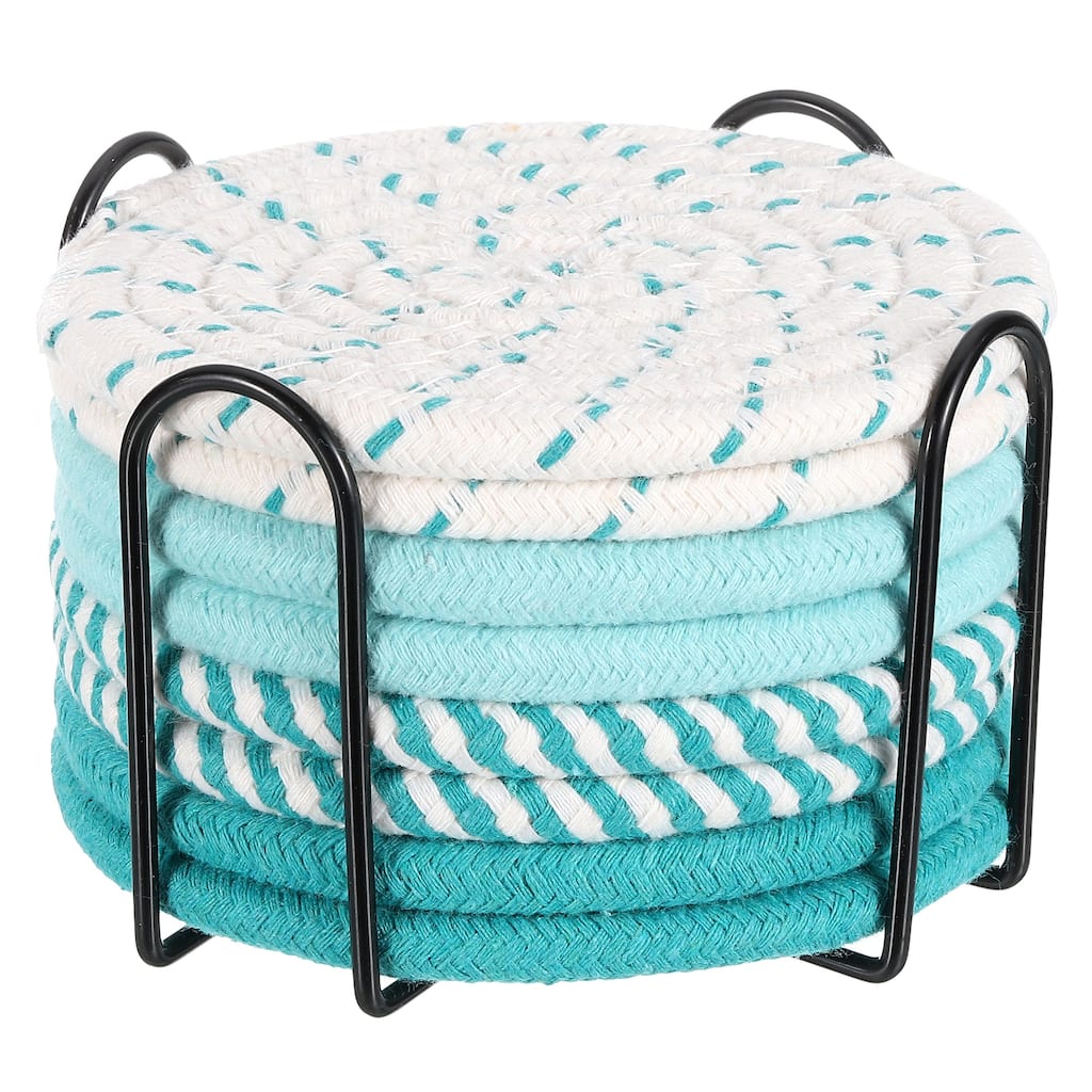 Coasters for Drinks, 8 PCS Thicken Heat Resistant Trivets with Holder