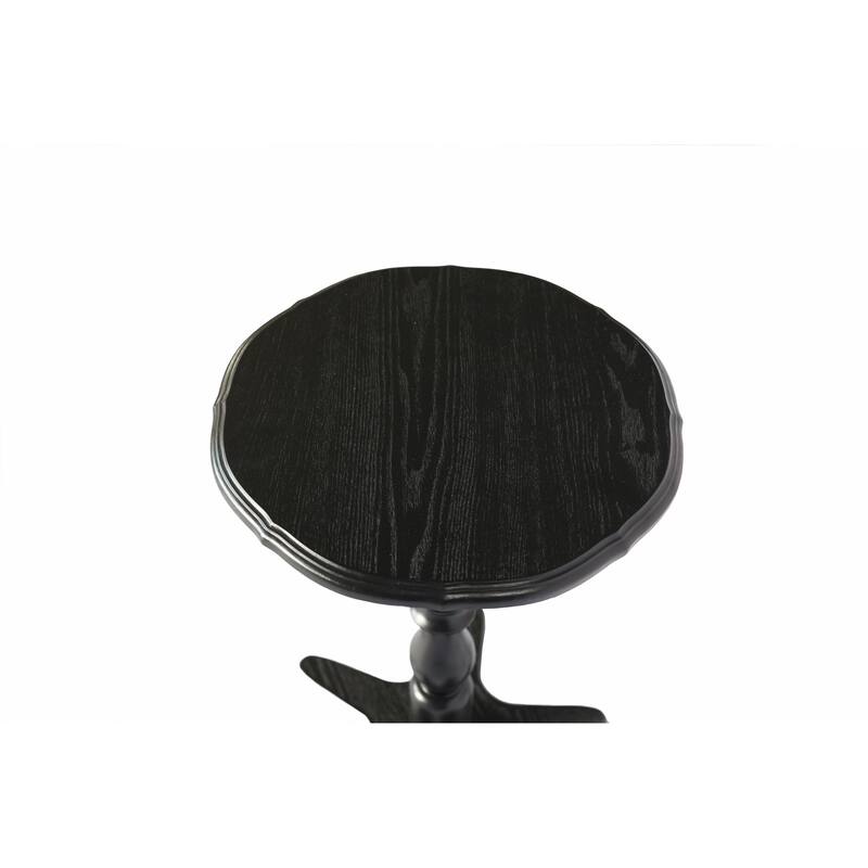 15.75 inch Round Small End Table, Wooden Pedestal Side Coffee Tables, Vintage Accent Nightstand