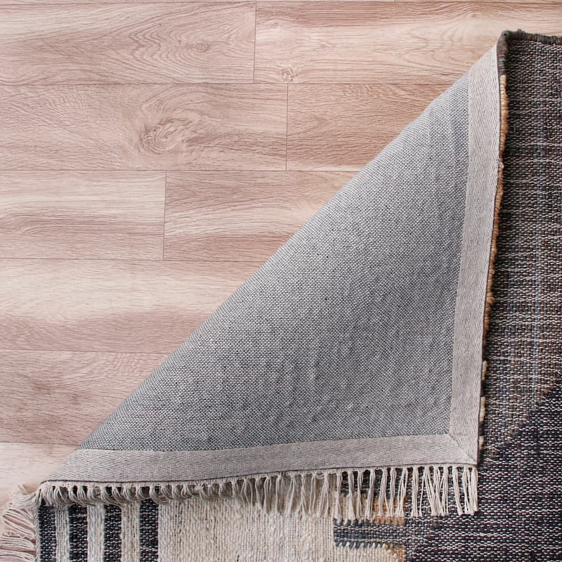 Sevita Hand-Woven Southwestern Jute-Blend Area Rug, Tan and Black