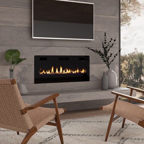 Shop 42 Inch Ultra Thin Electric Fireplace Insert For Wall Mounted