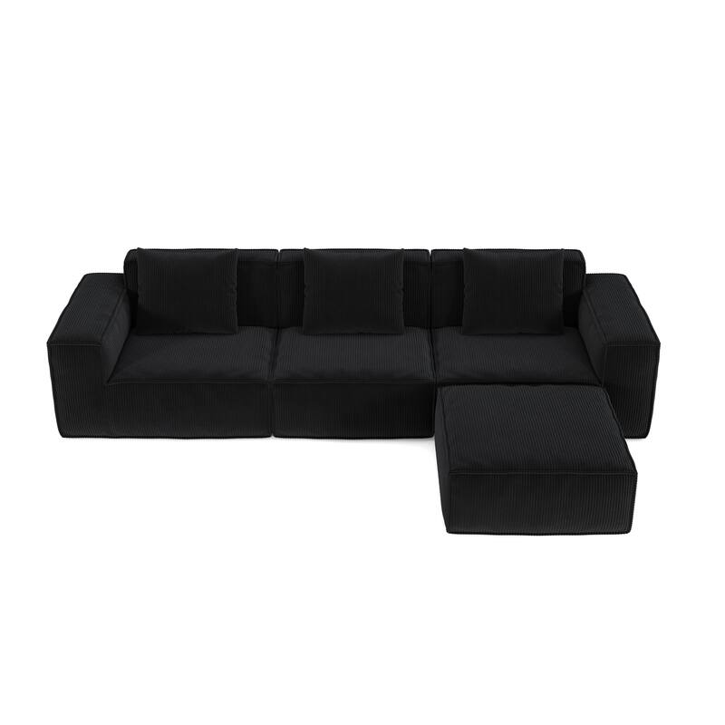 Modular Sofa Can Be Converted Into An Oversized Sofa Bed Free Conversion Sofa Set,Three-Person Combination With Footrest