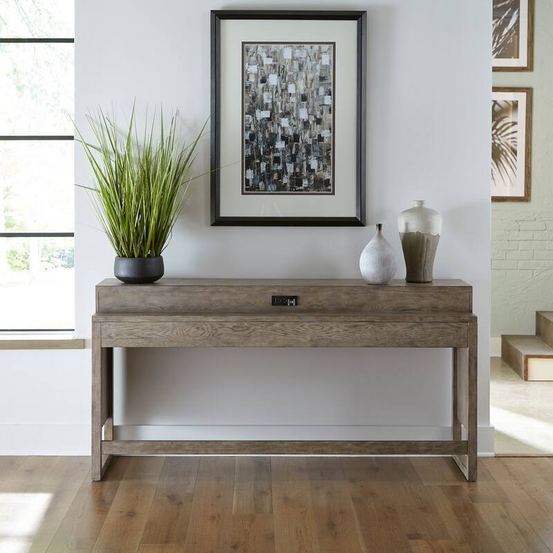 Bartlett Field Dusty Taupe Console Bar Table - Taupe