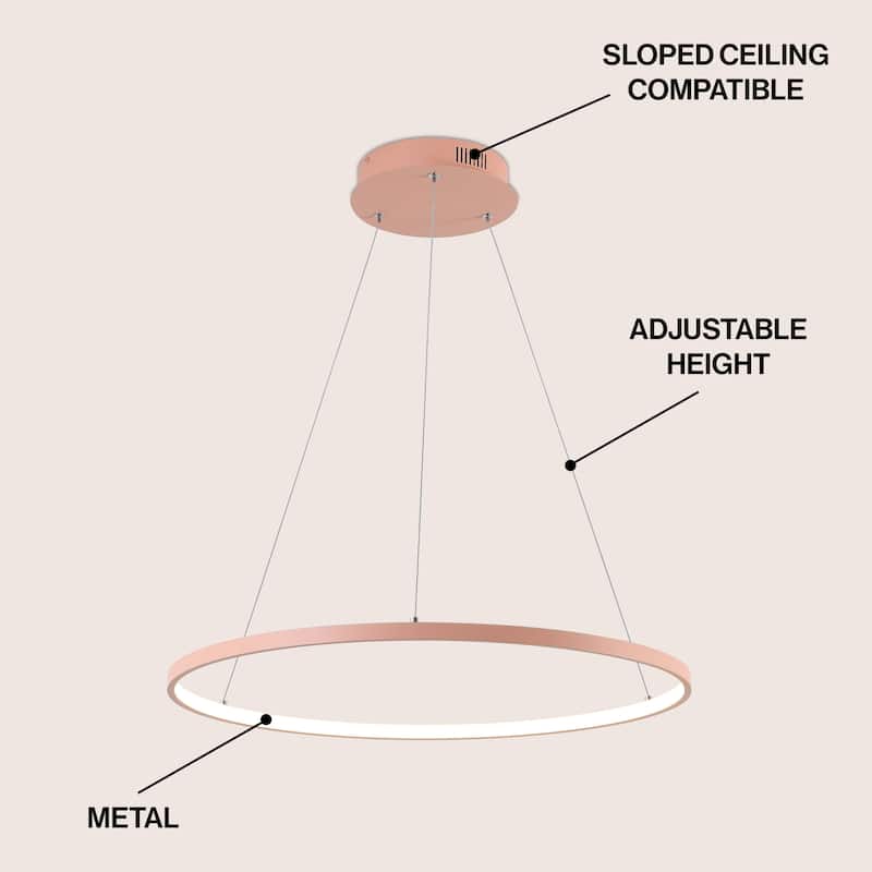 Kinsley Modern Bohemian Iron Integrated LED Pendant by JONATHAN Y