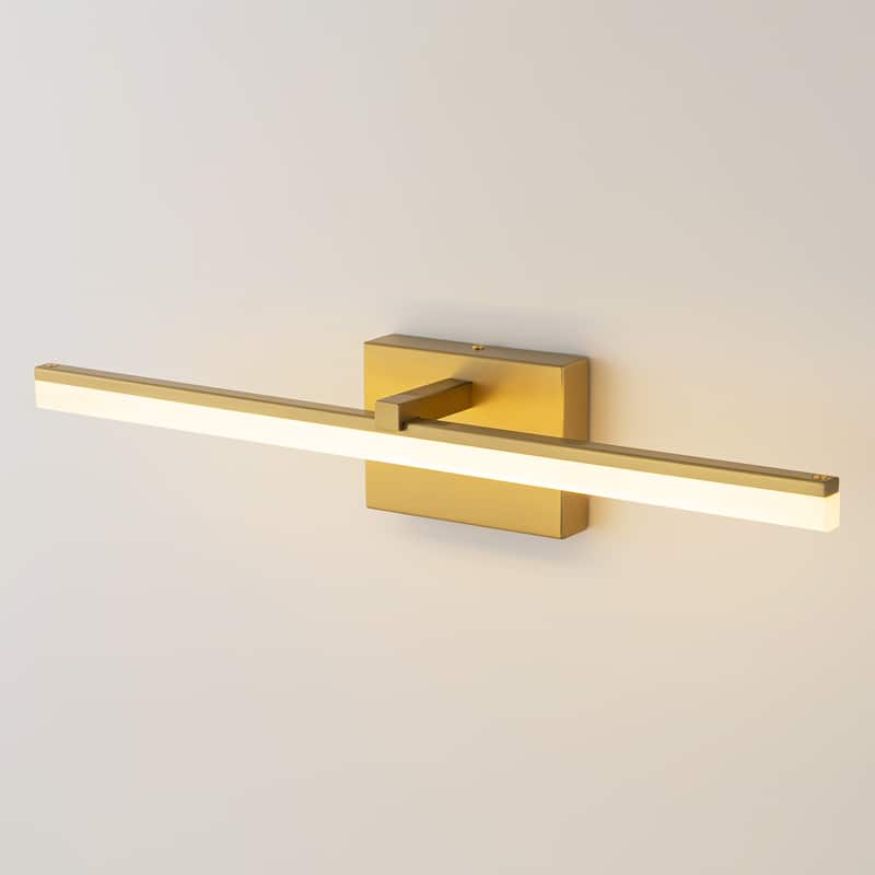1-Light Modern Gold/ Black Linear LED Bathroom Vanity Light Indoor 3000K Wall Light