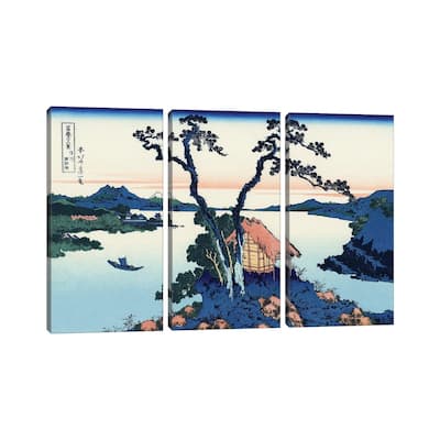iCanvas "Lake Suwa In The Shinano Province, c.1830" by Katsushika Hokusai 3-Piece Canvas Wall Art Set