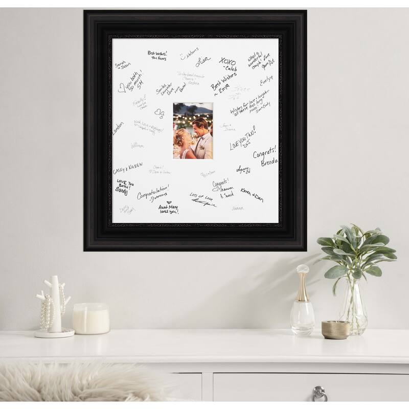 Parlor Signature Mat Picture Frame - Autograph Photo Frame Guest Book Alternative for Weddings, Graduations, or Retirement