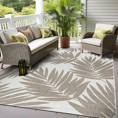 World Rug Gallery Floral Nature Inspired Indoor/Outdoor Area Rug