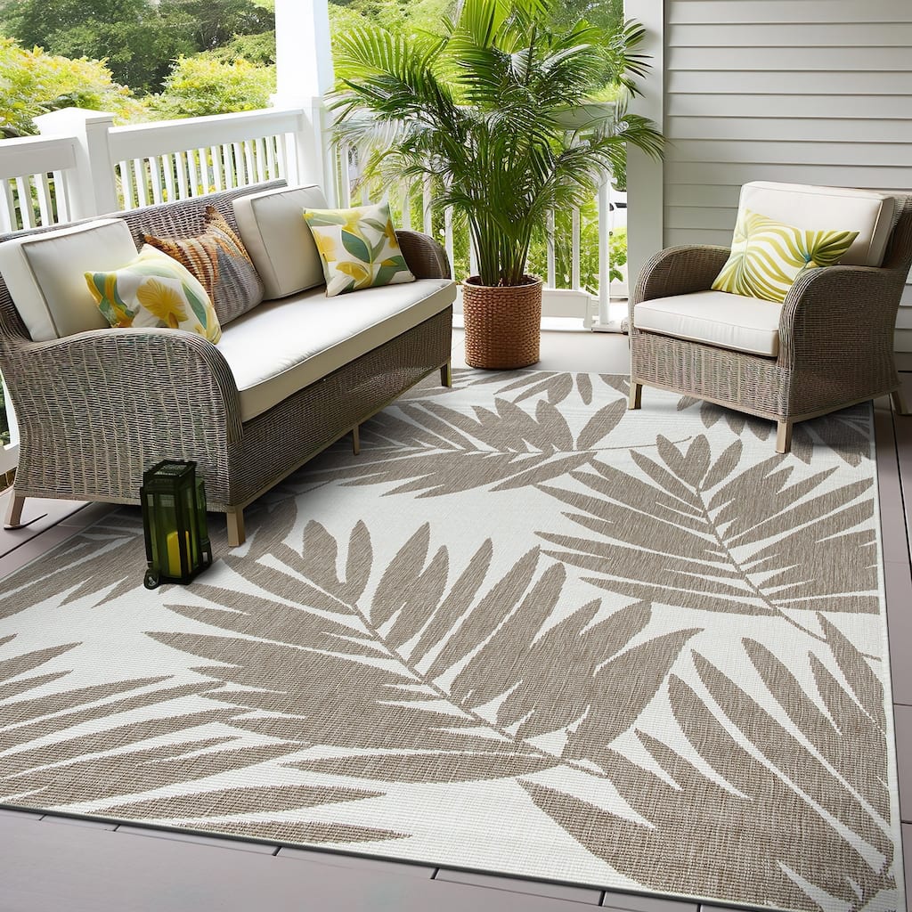 World Rug Gallery Floral Nature Inspired Indoor/Outdoor Area Rug