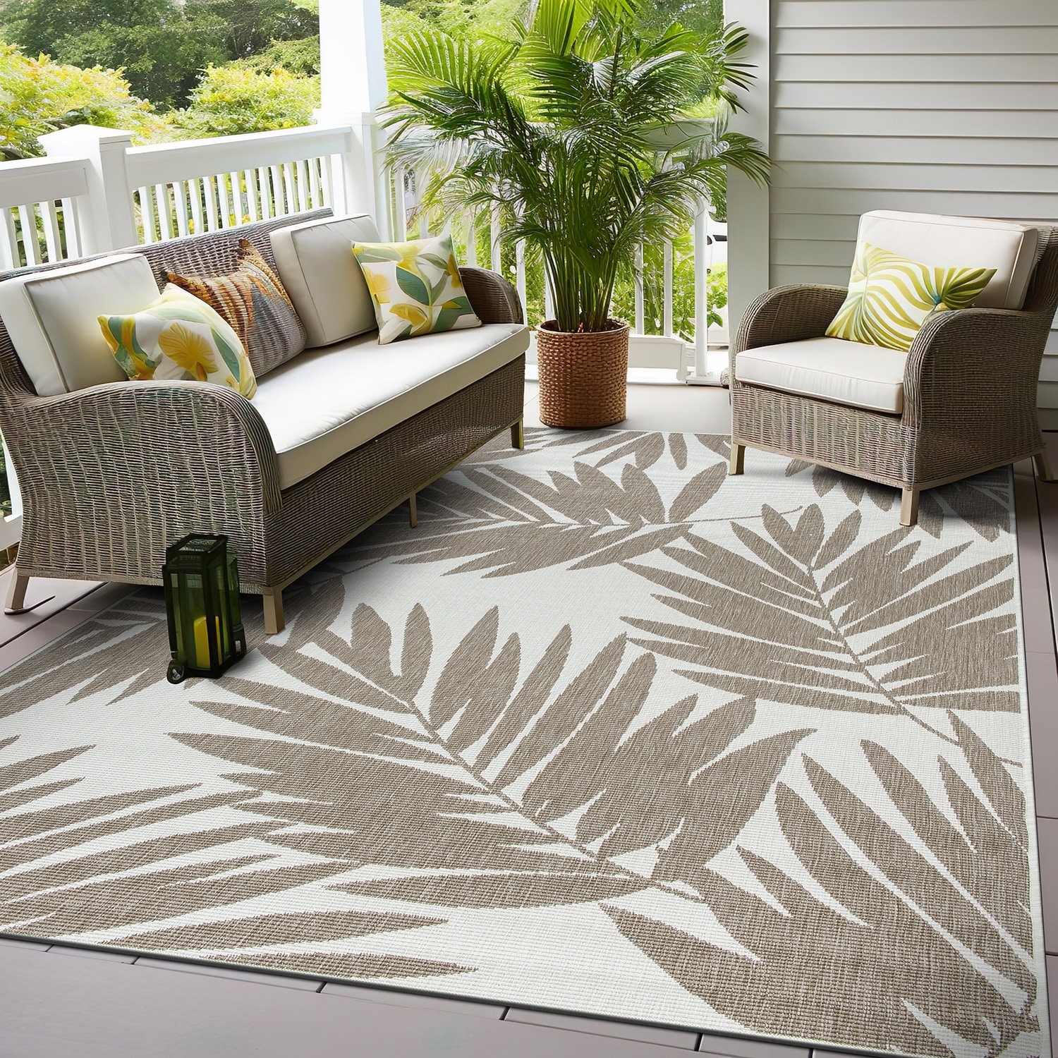 World Rug Gallery Floral Nature Inspired Indoor/Outdoor Area Rug