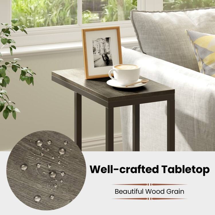Metal Frame C End Table for Living Room Bedroom or Small Space