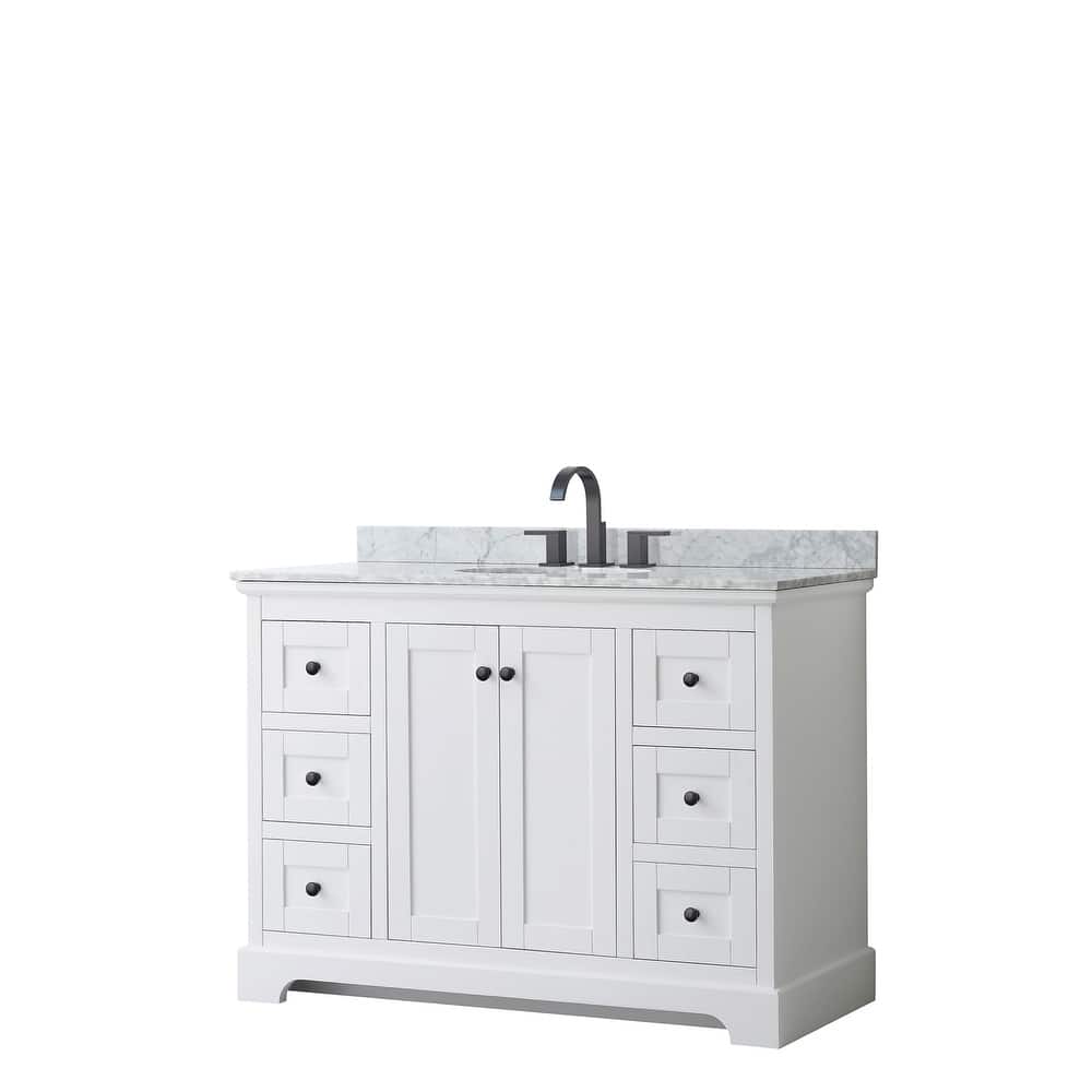 Avery 48-inch Single Vanity, Marble Top, Oval Sink, No Mirror