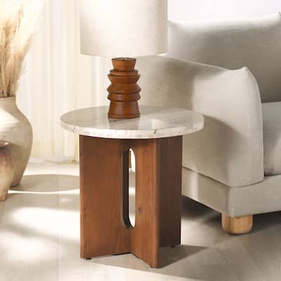 SAFAVIEH Couture Shayna Solid Wood Accent Table - 20Wx20Dx20H