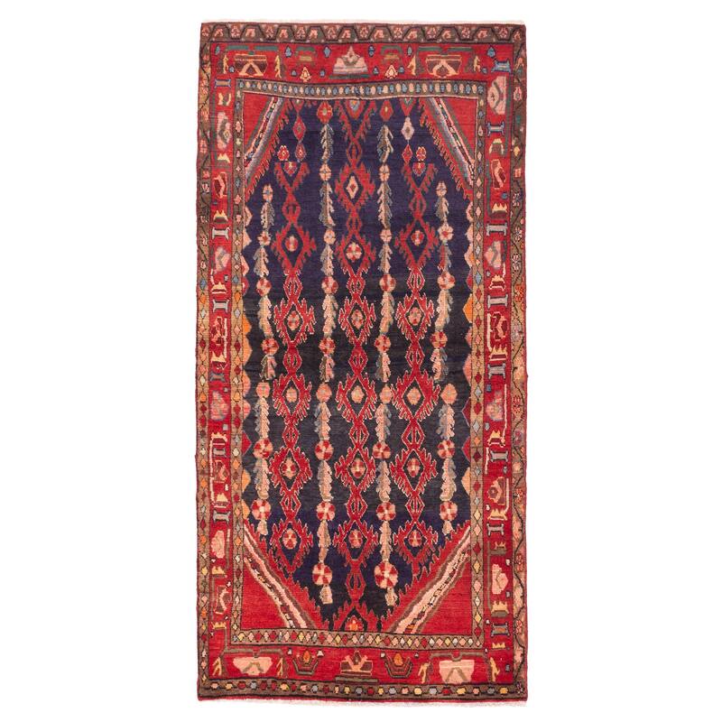 ECARPETGALLERY Hand-knotted Andelz Dark Navy, Red Wool Rug - 3'9 x 7'10