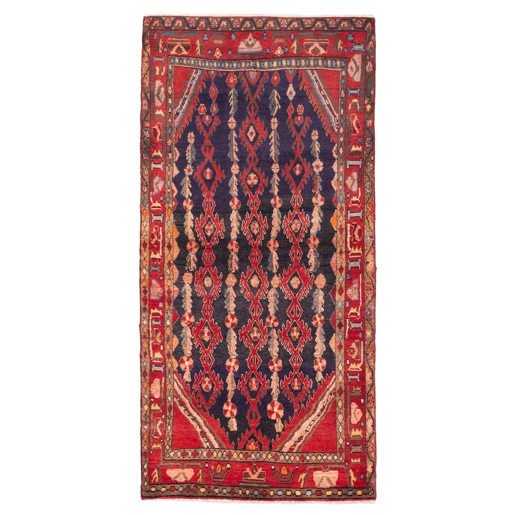 ECARPETGALLERY Hand-knotted Andelz Dark Navy, Red Wool Rug - 3'9 x 7'10