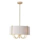 preview thumbnail 1 of 4, Rennnsan 5-Light Transitional Fabric Drum Pendant Light for Dining Room - 18.9 in. W x 11 in. H 18.9 in. W x 11 in. H - Gold