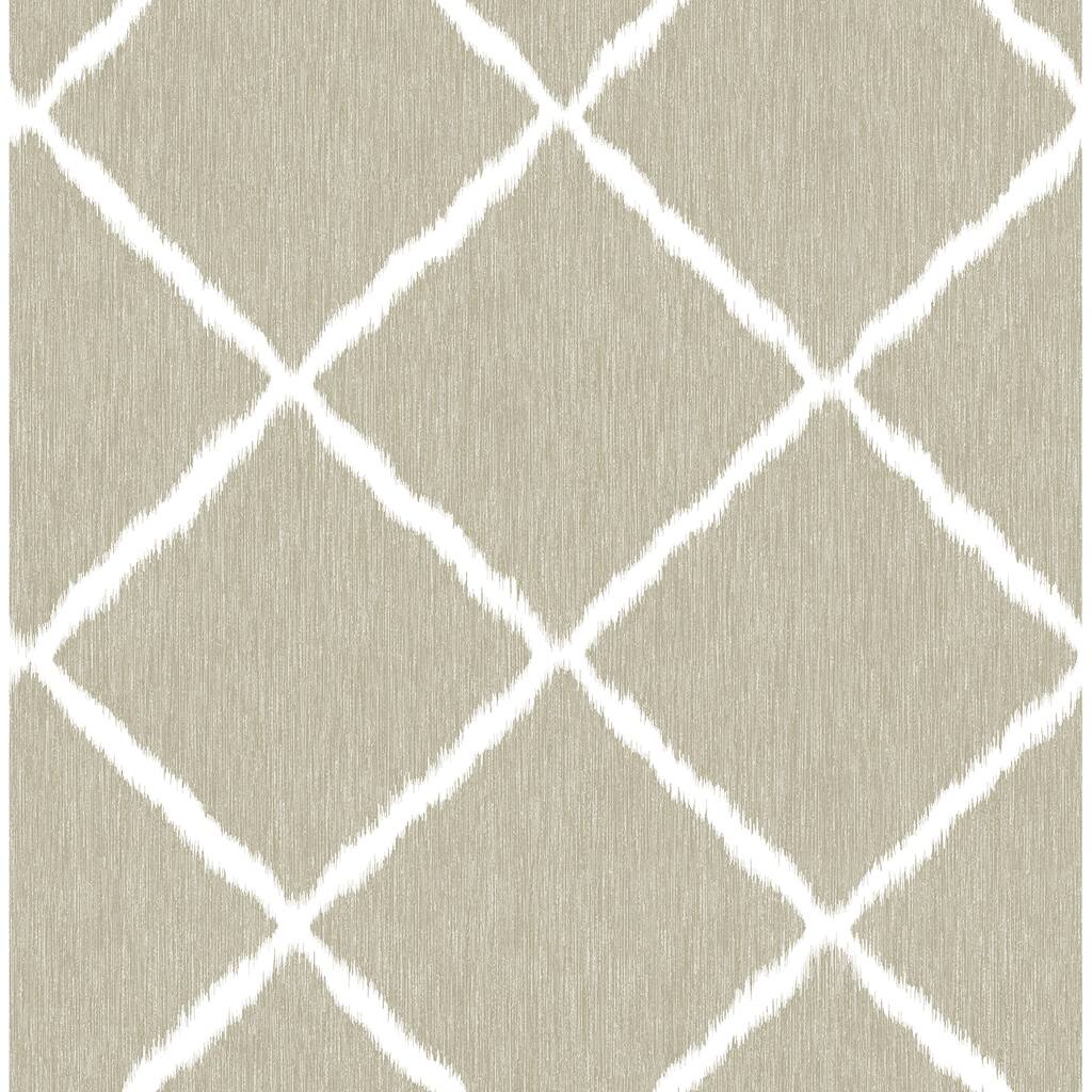 A-Street Prints Linen Ikat Trellis Wallpaper