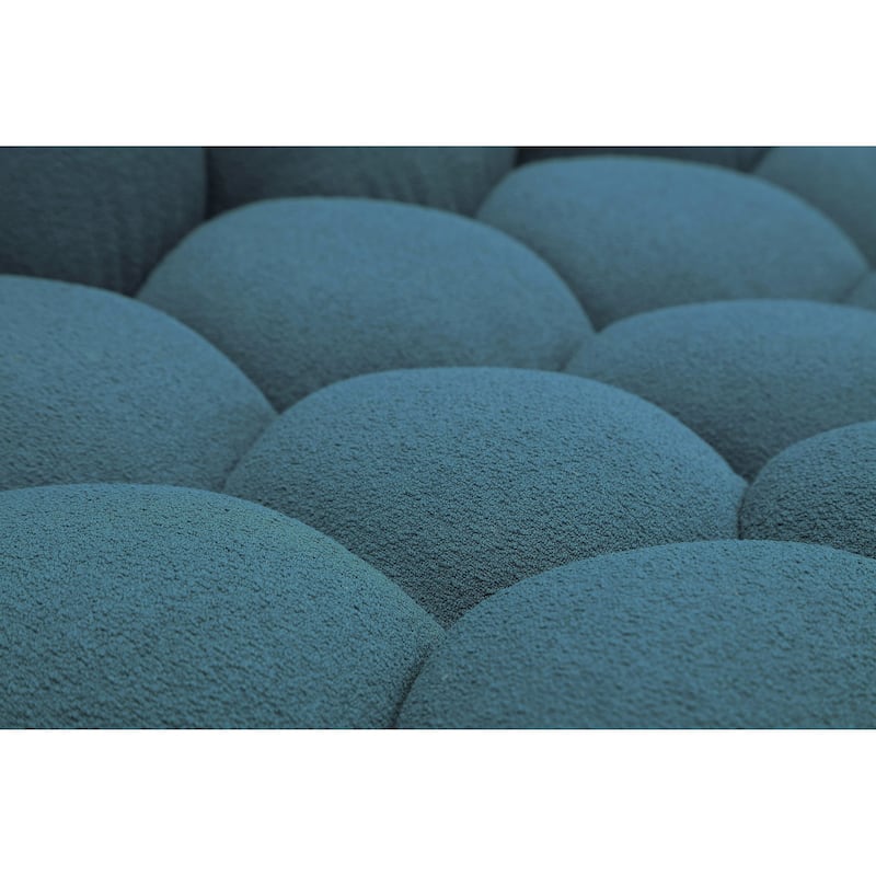 Divani Casa Yolonda Modern Curved Dark Teal Fabric Sofa