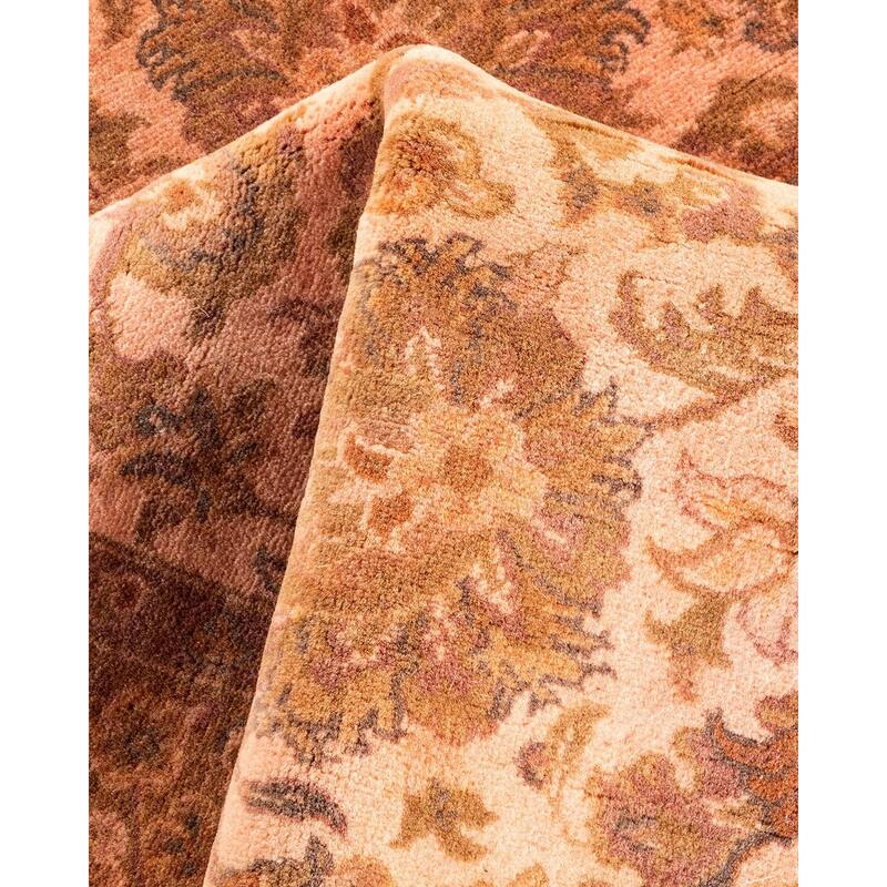 Overton Hand Knotted Wool Vintage Inspired Modern Contemporary Overdyed Pink Area Rug - 3' 3" x 5' 4"