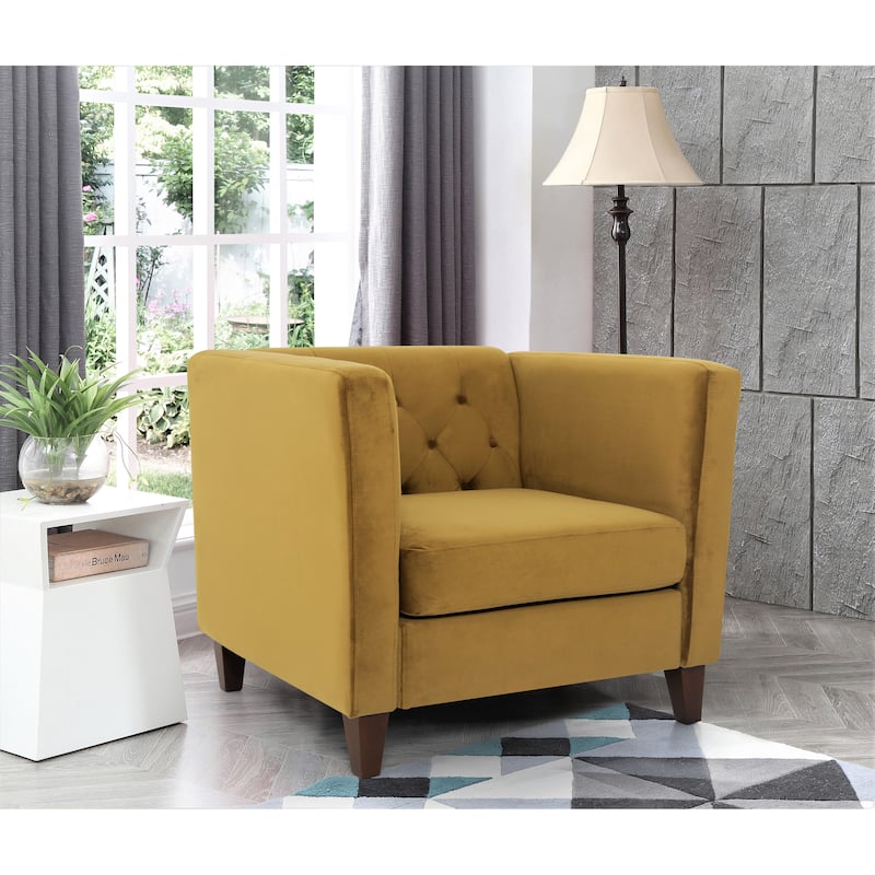 Lisette 33.07'' Velvet Square Arm Chair