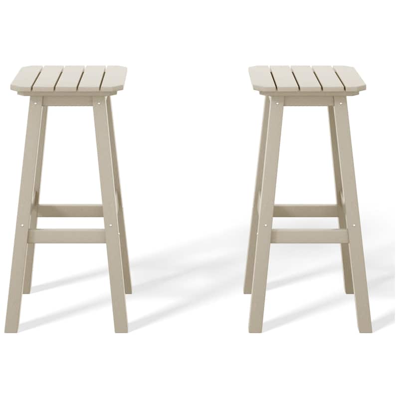Polytrends Laguna Hdpe All Weather Outdoor Patio 29" Square Bar Stool (Set Of 2)