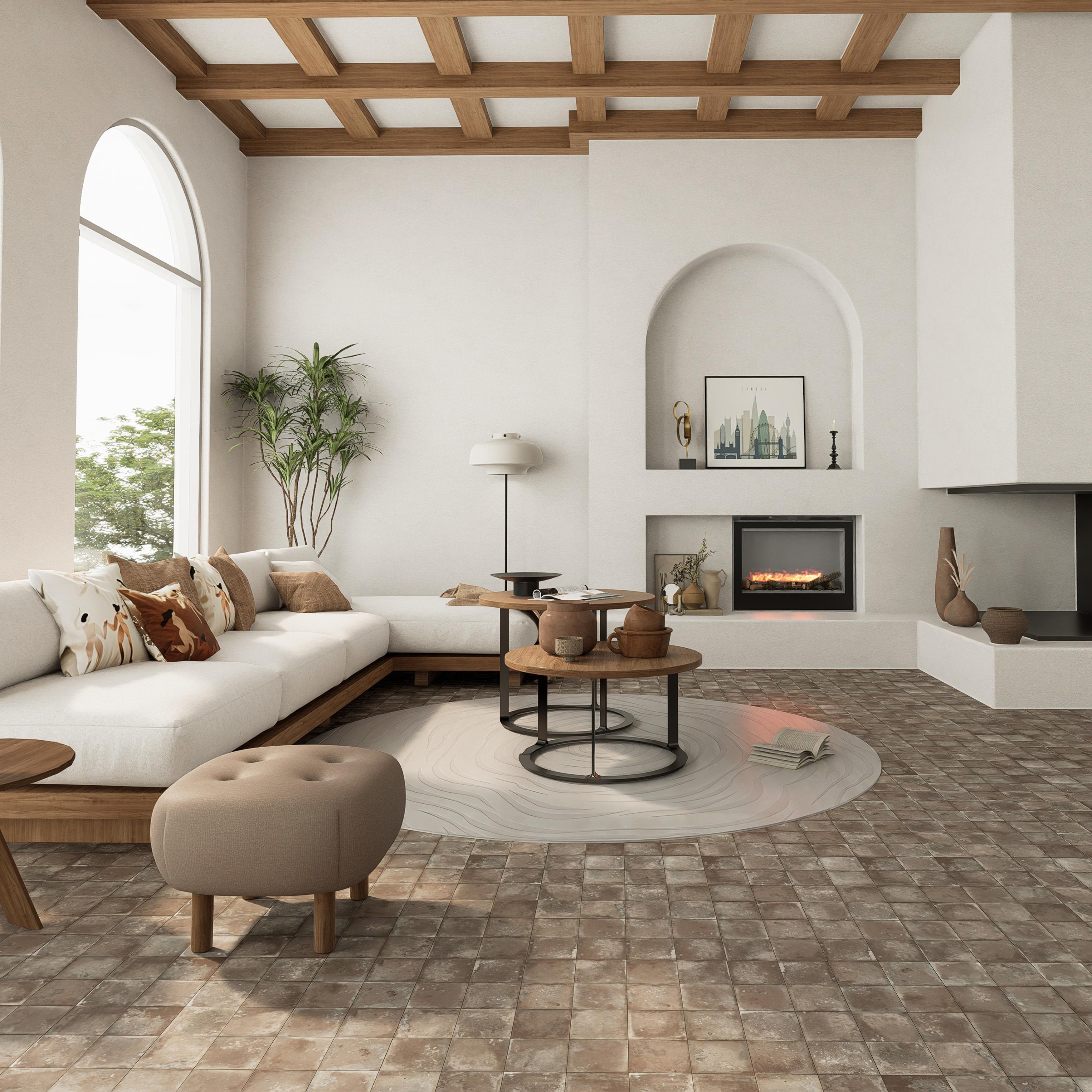 Merola Tile Kings Storia Qua Coal 8-3/4" x 8-3/4" Porcelain Floor and Wall Tile