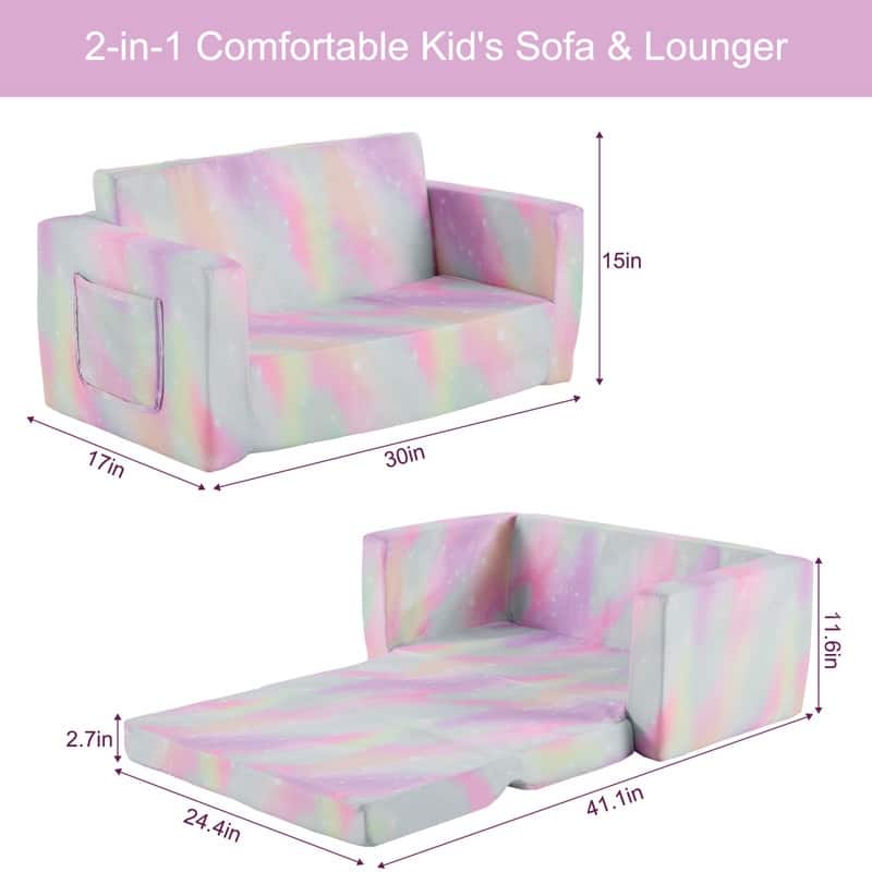 1-Piece Full Sponge Kids Double Folding Sofa Bed Kids Sofa