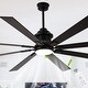 preview thumbnail 11 of 12, Cusp Barn 72 Inch Indoor/Outdoor Black Modern Large Ceiling Fan with Lights and Remote, Reversible Quiet DC Motor Ceiling Fan