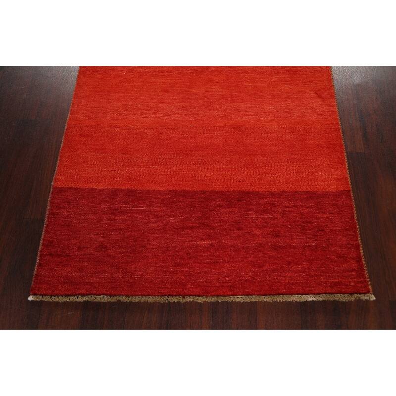 Contemporary Gabbeh Kashkoli Oriental Runner Rug Wool Hand-knotted - 3'2" x 15'6"