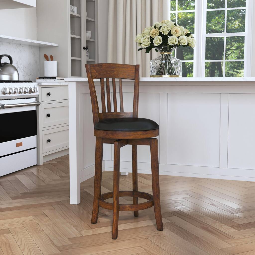 Hillsdale Furniture Canton Wood Swivel Stool, Brown