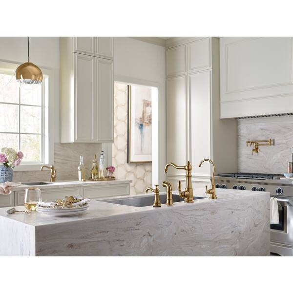 Shop Moen S664 Traditional Pot Filler Double Handle Wall Mount