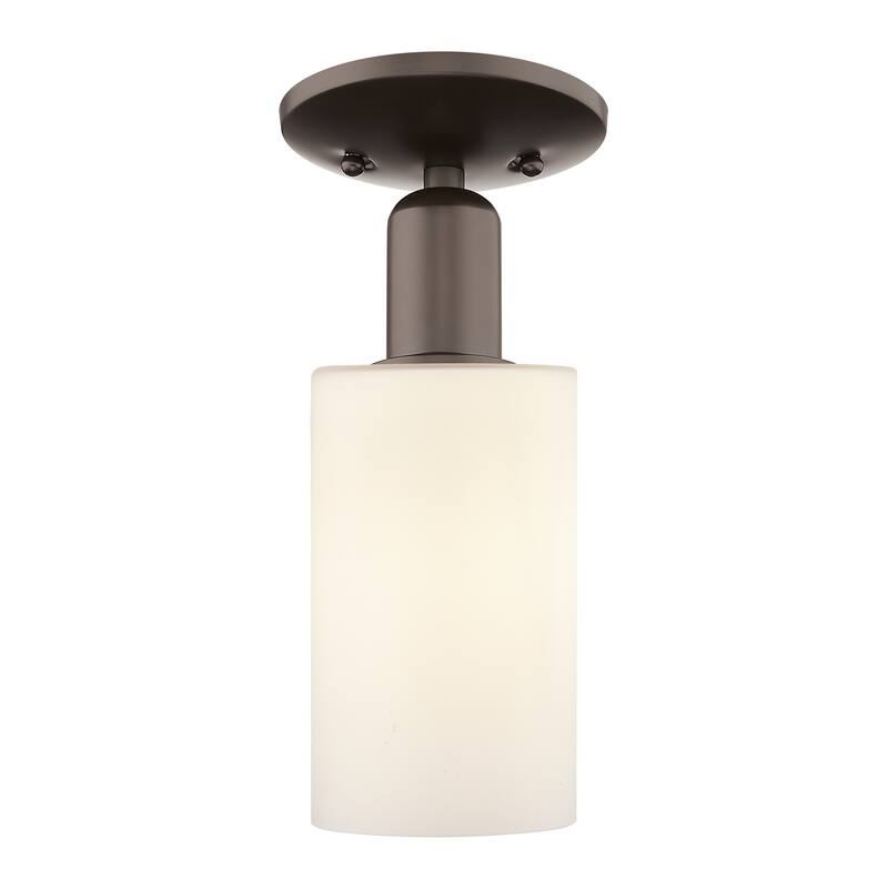 Innovations Lighting Endless Possibilities Arcadia - Clymer - 1 Light 4" Semi-Flush Mount - Oil Rubbed Bronze/Matte White