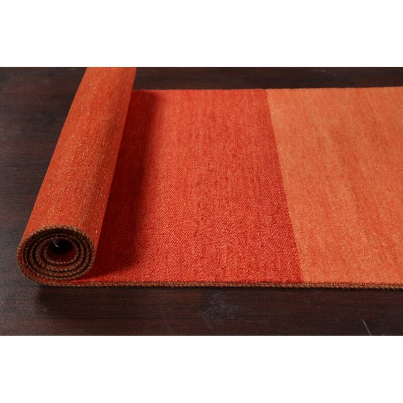 Striped Contemporary Gabbeh Kashkoli Oriental Wool Runner Rug Handmade - 2'7" x 12'8"