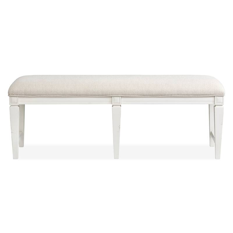 Magnussen Home Willowbrook Egg Shell White Upholstered Bench - 52''W x 16''D x 19.25''H