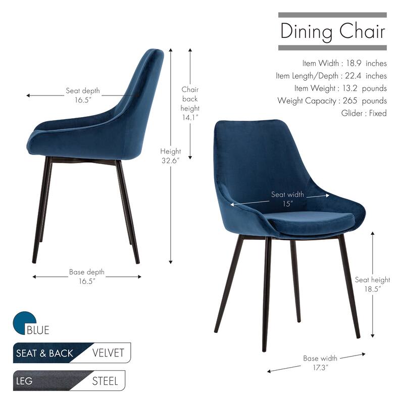 Carson Carrington Ido Velvet Dining Chairs (Set of 2)