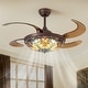 preview thumbnail 4 of 49, Smart Tiffany Stained Glass Retractable Led Ceiling Fan