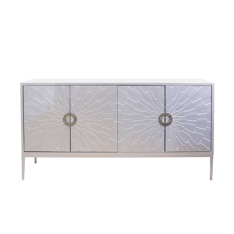 Pasargad Home Luna Wooden Sideboard, Silver - W71"xD18"xH36.25"