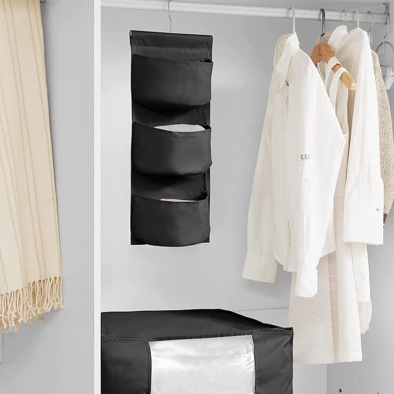 TUSK® 3-Piece College Closet Set (Hanging Shelves Version) - Black