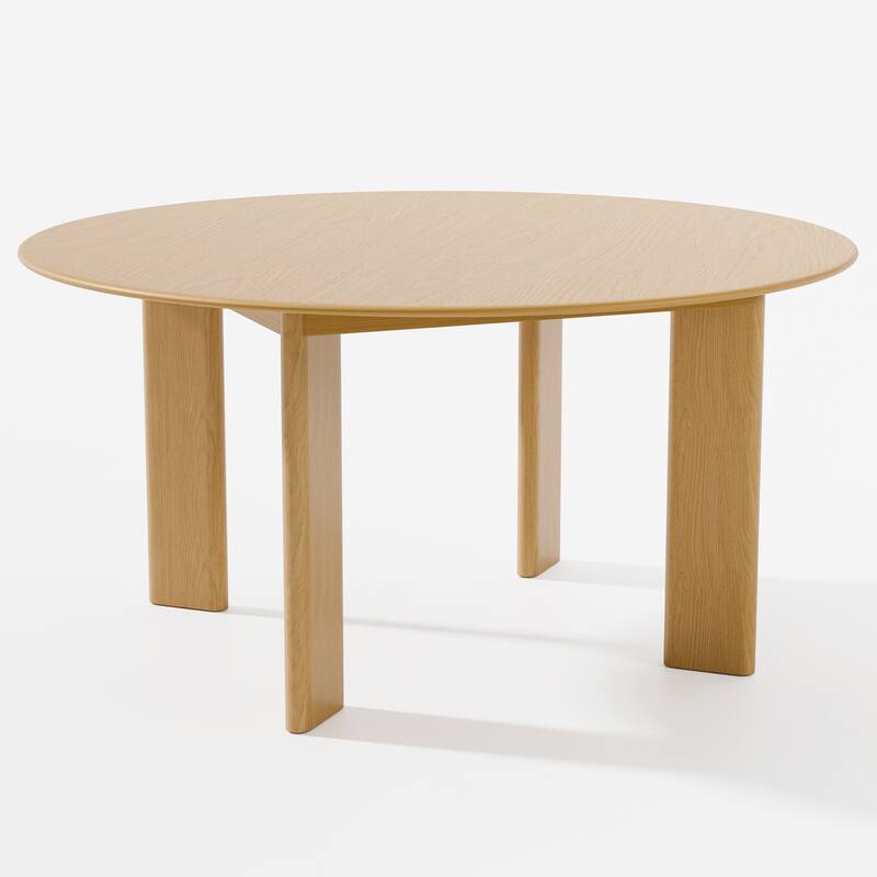 HomeRoots 59" Natural Solid Wood Round Top Dining Table - 58.50 in. x 29.64 in. x 58.50 in.