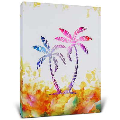 CoTa Global Palm Tree Light Up LED Wall Art - Fun Changing Color LED - 15.75Lx11.9Wx1H inches