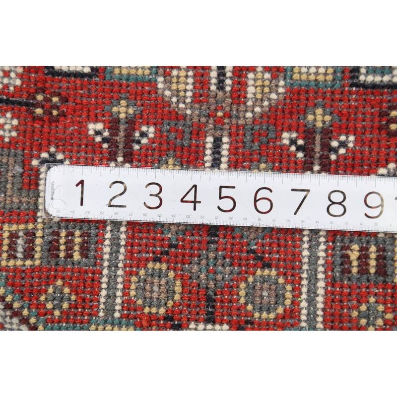 Geometric Kazak Indian Accent Rug Hand-Knotted Wool Carpet - 2'0"x 3'0"