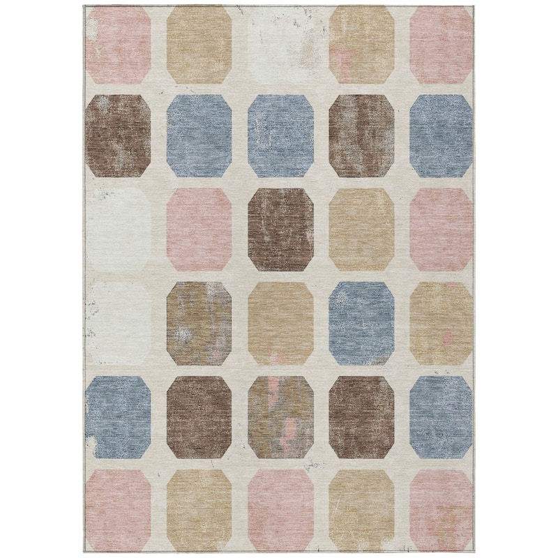 HomeRoots Geometric Transitional Rectangle Outdoor Rug