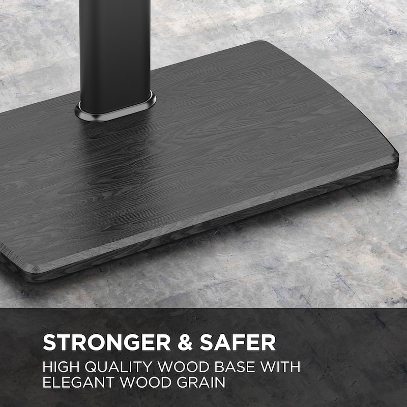 FITUEYES Sturdy Wood Base Floor TV Stand for 32-70 inch TVs with Two Shelves