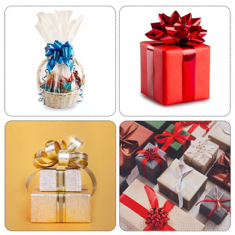 10pcs Metallic Large Big Pull Bow Gift Wrapping Bows Ribbon for Decor