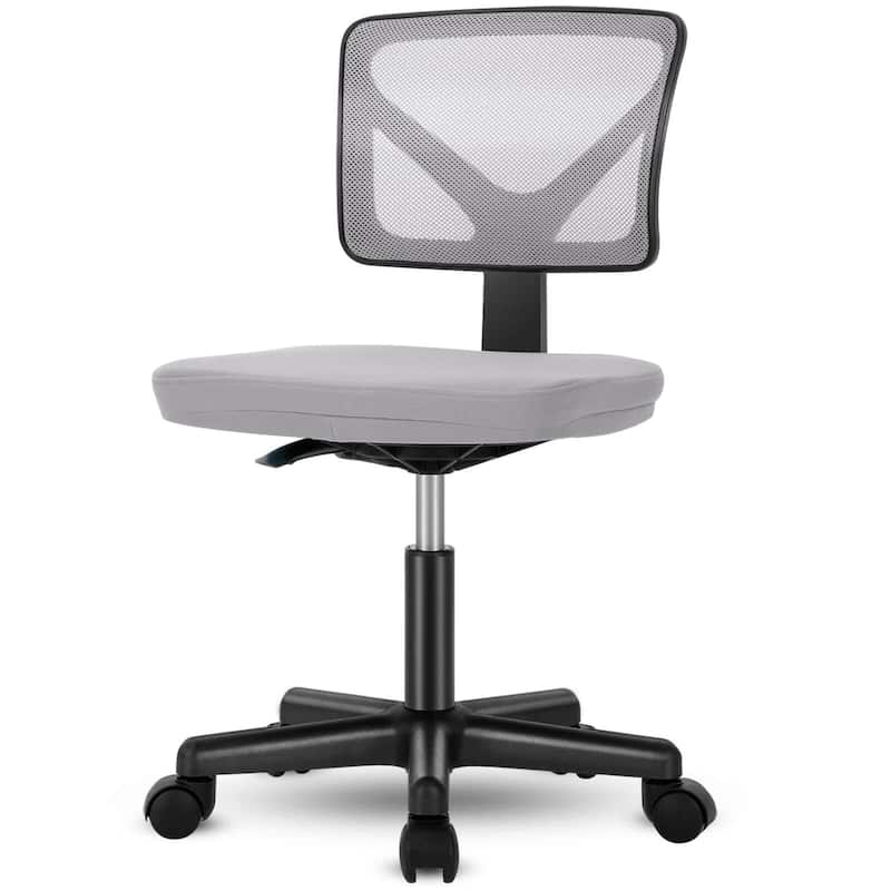 Child Armless Mesh Office Chair, Office Computer Desk Chair, Rolling Work Swivel Chairs for Home, Study, Student, Adults