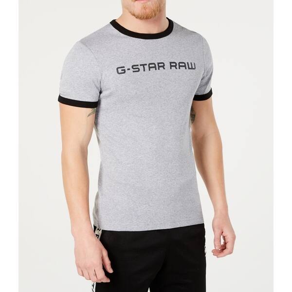 Shop G Star Raw Mens T Shirt Gray Size 2xl Logo Graphic Ring Tee Crewneck On Sale Overstock 31692156