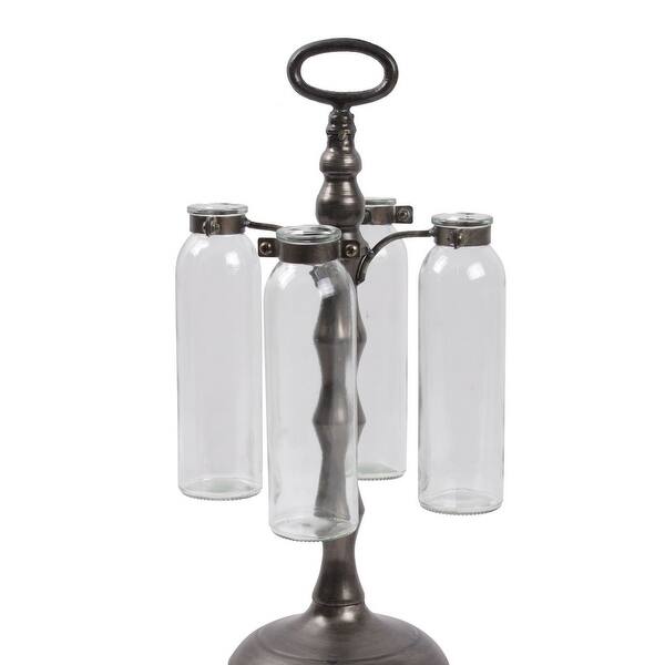 Shop Cluster Hanging Bud Vase Holder With 4 Glass Bottles Set Of
