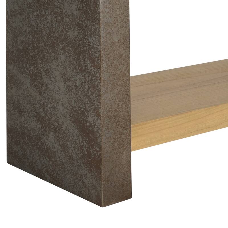 Industrial Console Table - Classic Minimalist Design with Premium Wood Veneer and Distressed Finish