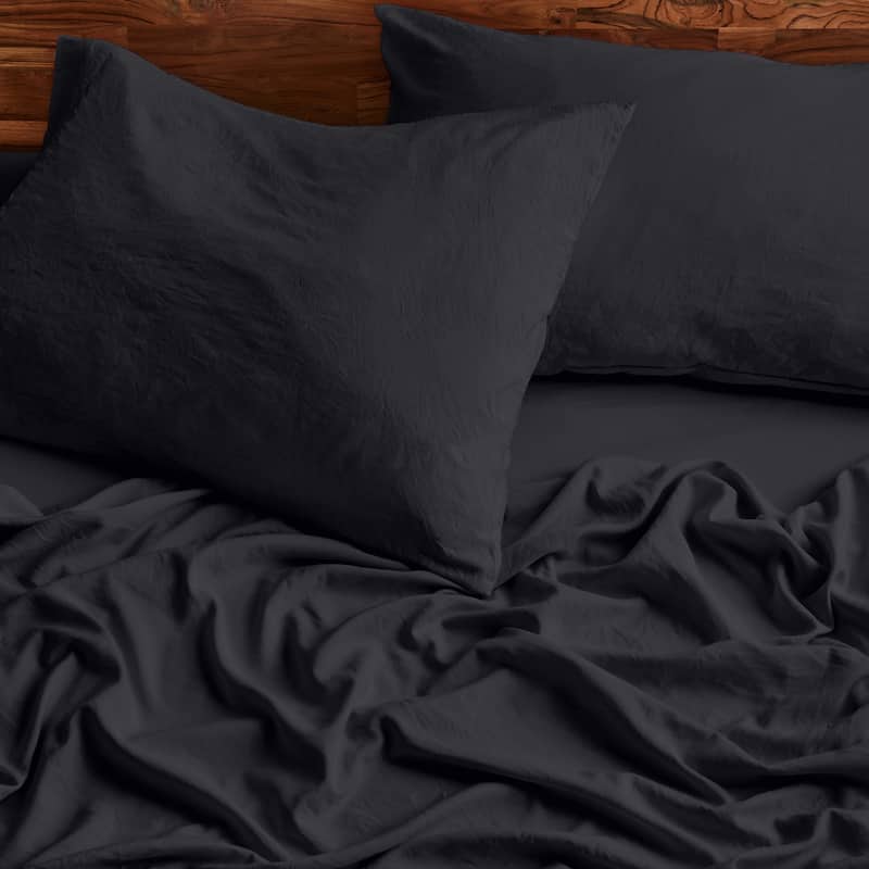 Bare Home Washed Microfiber Deep Pocket Sheet Set